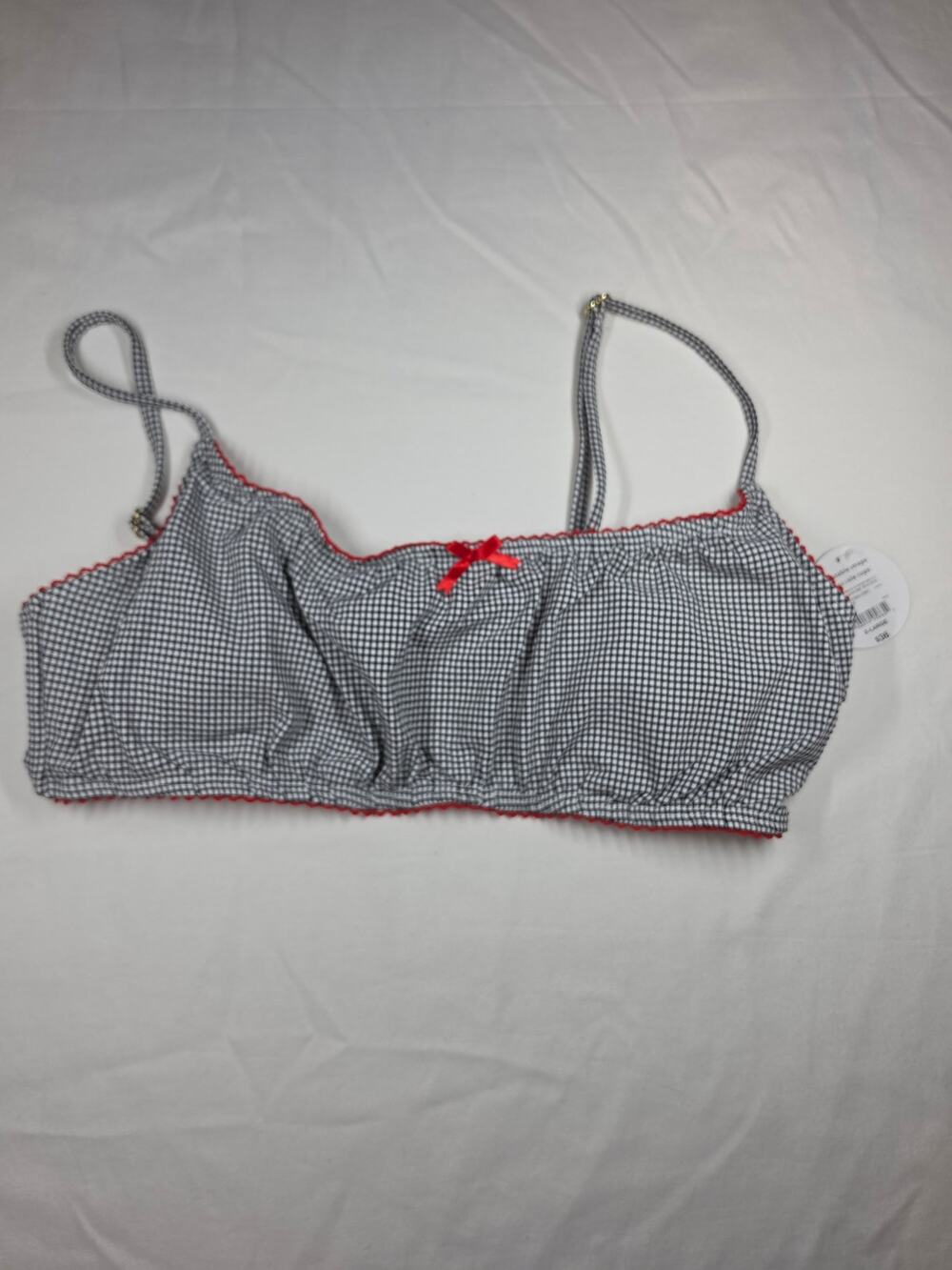 White and Black Gingham Bikini